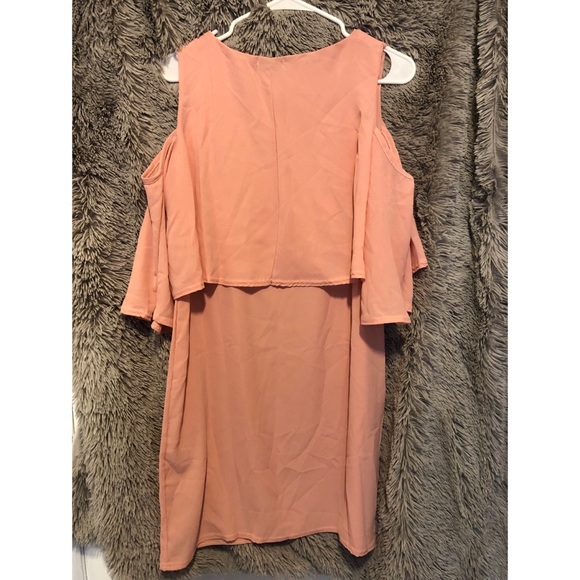 Cold Shoulder Double Layer Dress - Picture 3 of 5